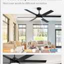 Fanbulous 56 Inch Ceiling Fans with Lights and Remote, Reversible 6 Blades, Dimmable, 3000K-6000K Adjustable, Outdoor Ceiling Fans for Patios, Large Ceiling Fan for Indoor or Covered Outdoor-Black