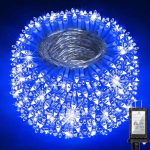 1500 LED 470FT Christmas String Lights Outdoor, 12 Pro Modes and Timer Memory & Brightness, Plug in Waterproof Clear Wire Twinkle Light for for Xmas Yard Tree Wedding Party Decor (Blue)
