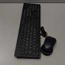 Large Print Wireless Keyboard and Mouse - 7 Colors Backlit Keyboard, Oversize Letters Keys Easy to See and Type, Rechargeable Keyboard and Mouse with Light Up Key, Compatible for PC, Windows, Gaming