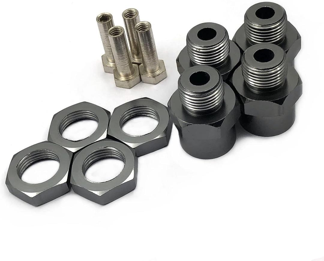 FainWan 4Pcs Aluminum 12mm Turn 17mm Wheel Hex Hub Conversion Adapter for 1/10 RC Car Upgrade Parts