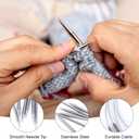 4 x Circular Knitting Needles, 10mm Stainless Steel Knitting Needles for Beginners, Metal White 40 Inches Size 15 Knitting Needle for Chunky Yarn Gifts for Mother Grandmother Aunt Sister for Festival