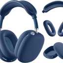 Silicone Case Cover for AirPods Max Headphones Anti-Scratch Ear Cups Cover/Ear Pad Case Cover/Headband Cover 3 in 1 Accessories Silicone Protector for Apple AirPods Max Dark Blue