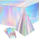 3 Pack Plastic Tablecloth Decorations, Colorful Tablecloth Wonderland Disposable Table Cover for Halloween Christmas Birthday Party Holiday New Year Party Supplies Decorations, 54x108 Inch