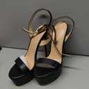 MERUMOTE Women's Platform Heels Sky High Heel Sandals Party Bridal Evening Shoes (7.5, Black)
