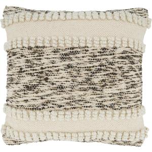 SARO LIFESTYLE Woven Textured Throw Pillow Cover, Ivory, 18"