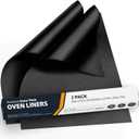Oven Liners for Bottom of Oven - 2 Pack Large Heavy Duty Mats, 17x25 Non-Stick Reusable Liner for Electric, Gas, Toaster Ovens, Grills - BPA & PFOA Free Kitchen Accessory to Keep Oven Clean (Black)