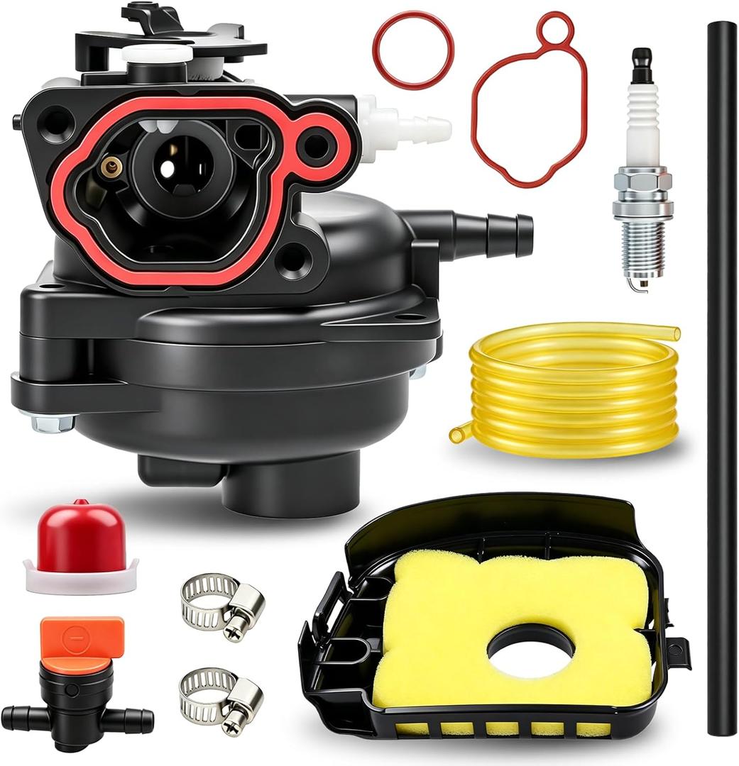 799583 Carburetor Kits for B&S 300E 450E 500E 550EX 125cc 140cc 08P500 08P502 09P602 09P702 Lawn Mower Engines Replace 595656 591979 591160 with 799579 Filter 595660 Cover