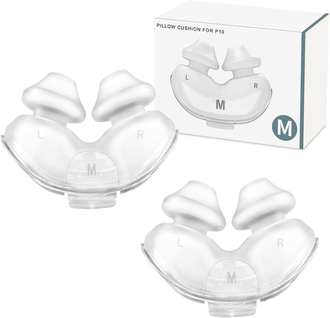 2 Pack Replacement Nasal Pillow Cushion for ResMed Airfit P10, Medium, Compatiable with Orignal Airfit P10 Frame, Replacement Nasal Pillow CPAP Mask Cushion, Soft & Durable