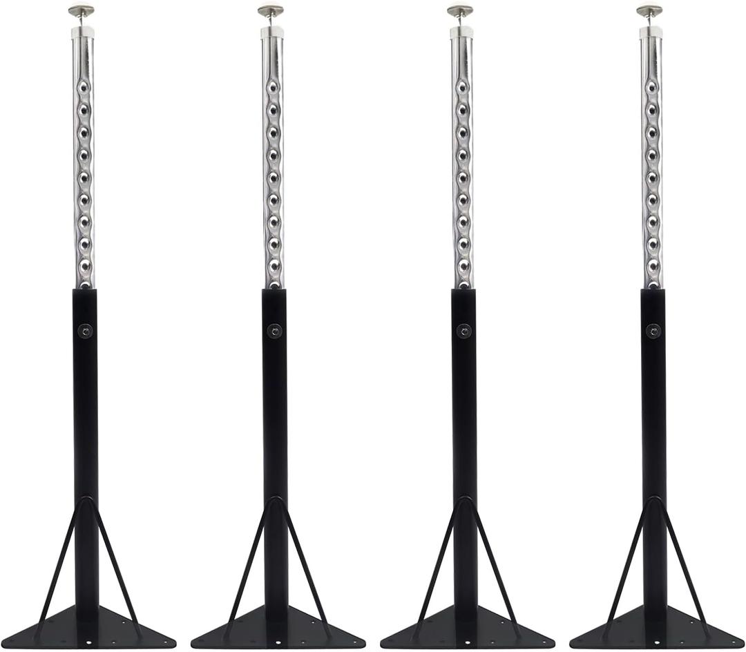 Adjustable Table Legs, 19-30 inch for Activity & Office Tables - Set of 4 (Black)