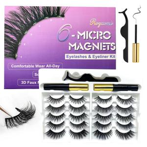 Royaomis 10 Pairs Cat-Eye Magnetic Eyelashes with Applicator Natural Look, 3D Magnetic Lashes With Eyeliner, Fake Eyelashes Magnetic, Eye Lashes Pack Natural Magnetic Eyelashes(New）