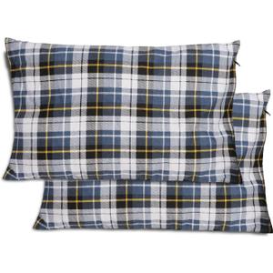REDCAMP Small Camping Pillow Lightweight and Compressible, Flannel Travel Pillow with Removable Pillow Cover, 2 Pack