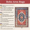 SERISSA 8x10 Washable Non Slip Boho Area Rug for Living Room，Rust