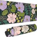 XL Olive Floral Large Gaming Mouse Pad, Long Extended Full Flower Mouse Mat Desk Pad for Top Keyboard Table, Aesthetic Cute Big Stitched Mousepad Gifts for Women Office Decor(Green, 31.5 * 11.8 in)