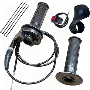 Auto-Moto Handle Bar Throttle Grips Grip +Throttle Cable + Throttle Housing Clamp for 50cc 79cc 125cc 250cc Dirt Bike Quad ATV Pit Compatible with Coleman CT200U CT200U-EX BT200X Trail 200 Mini Bike