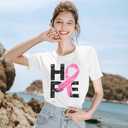 Breast Cancer Shirts for Women Pink Ribbon Breast Cancer Awareness T-Shirt Inspirational Care Gifts Short Sleeve Tops (XXL)