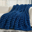 Oeko Tex Standard Ribbed Fleece Throw Blanket for Couch, Cream, 5.5×4.5 Ultra-Soft Plush Fleece, Cozy, Warm Yet Lightweight, Ribbed Texture, Home Decor, Machine Washable, Giftable, All-Season Use