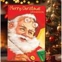 2 x Chuck's Card-O-Rama Grandson Christmas Card - Large Card Opens to 10" x 7.75" - MADE IN CHICAGO - Classic Santa Claus - Premium Envelope & Sturdy Mailer - PERFECT 1004