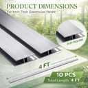 Duraaamo 10 Pcs 4 ft Aluminum H Connector Greenhouse Panels Fits 6 mm Polycarbonate Greenhouse Connector Silver H Channel Roofing Accessories Join 2 Pieces of Panels Together Prevent Dust, Rain