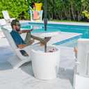 Step2 Vero in-Pool Shade Table, Cooler Side Table with 9-Gallon Basin, Umbrella Hole, for 15-inch Water Ledge, White