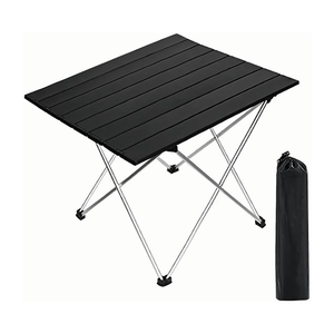 Folding Camping Table Ultralight Aluminum Portable Beach Table with Carry Bag for Camping Hiking BBQ Outdoor Picnic(L)