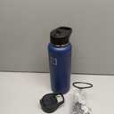 IRON FLASK Camping & Hiking Hydration Flask with Straw, Wide Mouth Insulated Stainless Steel Sports Water Bottle - 40 oz Twilight Blue