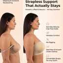 SHAPERMINT Strapless Bra, Wireless Non-Slip Bandeau, Convertible Straps, Molded Strapless Bras for Women S to Large Breasts (L)