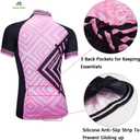 ZEROBIKE Women's Short Sleeve Cycling Jersey Jacket Cycling Shirt Quick Dry Breathable Mountain Clothing Bike Top (L)