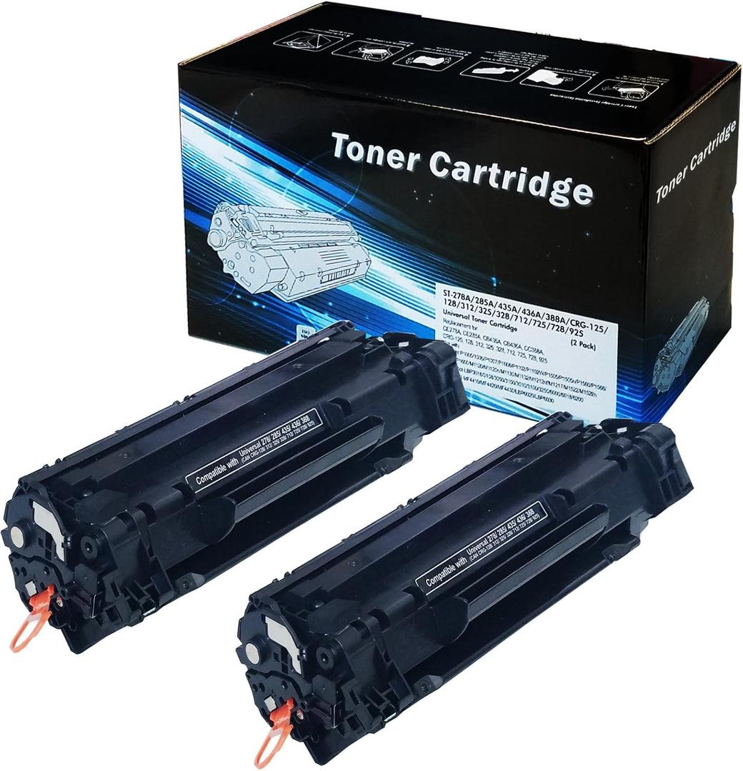 2INKJET Compatible Toner Cartridge Replacement for Canon 128 CRG128 (3500B001AA) (Black, 2-Pack)