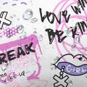 Abstract Pink and Purple Shower Curtain for Girls, Inspirational Quotes Shower Curtain Set for Bathroom, Fashion Women Fabric Shower Curtain Restroom Bathtub Decor Accessories with Hooks 72X 72 inch