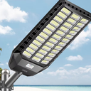 Deepn Commercial Grade Solar LED Street Light 12000W IP67 Waterproof Exterior Security Flood Light Dusk to Dawn Motion Sensor Remote Control for Parking Lots Yard