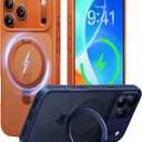 CASEKOO Ultra-Magnetic Stand for iPhone 17 Pro Case [Military Drop Protection] [Compatible with MagSafe] Shockproof Translucent Matte Slim Ring for iPhone 17 Pro Phone Case 6.3", Orange