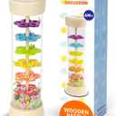 Rain Stick, Montessori Baby Toys for 6-12 Months 1 Year Old, Baby Rattle Wooden Sensory Toys, 7.7 Rainmaker Infant Musical Toy - Gifts for 6 7 8 9 12 Month Old Newborn Boys Girls Toddlers