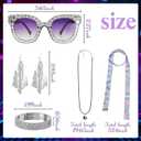 Women's 70s Disco Dress Costume, Hippie Outfit 6 Pcs, Retro Disco Dress-PLEASE ORDER ONE SIZE UP for Party Cosplay (M)