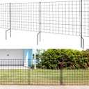 5 Panels Garden Fence 25in (H) x 12.3ft (L), Solid h Post Doube Stake Design Patent, Dog Fence Border Fence Animal Barrier, No Dig Garden Fencing for Yard Flower Bed Lawn Patio Outdoor