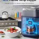 4-in-1 Compressor Ice Cream Maker (1.0Qt), No Pre-Freezing, Automatic Yogurt Maker, Gelato Sorbet Frozen Yogurt Soft Serve Machine, Compact Vertical Design for Home Kitchen(Blue)