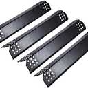 Unicook 4 Pack Porcelain Grill Heat Plate 14.56" L, Gas Grill Replacement Parts Burner Cover, Heat Shield Tents, Flavorizer Bars, Flame Tamer Guards for Gas BBQ