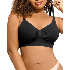 Lover-Beauty Bralettes for Women - Wireless Seamless Bra Stretch Comfort No Underwire Unlined Everyday Bras (Small, 1-black)