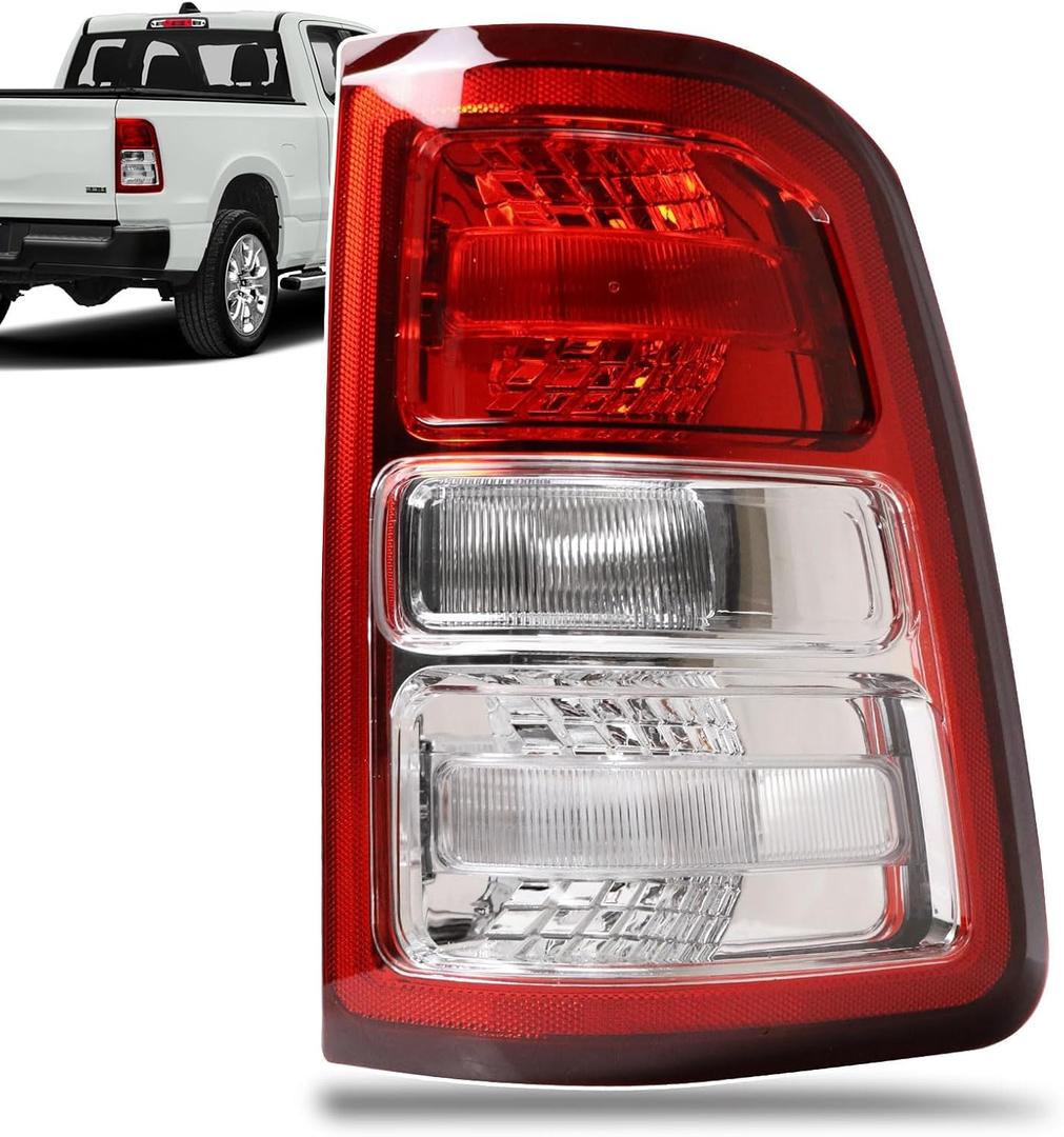 Lathsy Tail Light Chrome Bezel Compatible With 20192023 Dodge Ram 1500 Right Passenger Side Taillight Replace 55112988AE