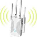 WiFi Extender Signal Booster for Home with 6 Antennas, Stable & Powerful Coverage Up to 9800 Sq.ft for 64 Devices, Internet Booster, WiFi Repeater & Wireless Access Point, Easy Setup, Ethernet Port