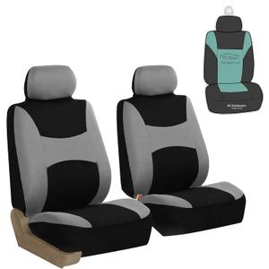 FH Group Car Seat Covers Light & Breezy Flat Gray Cloth Front Seats Only Automotive Seat Covers, Airbag Compatible Universal Fit Interior Accessories Truck SUV Car Accessories Car Seat Protector
