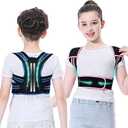 Lexniush Professional Posture Corrector for Kids and Teens, Effective Upper Back Posture Brace for Teenagers Boys Girls Spinal Support to Improves Slouch, Prevent Humpback, Relieve Back Pain (Large (Pack of 1), Blue)