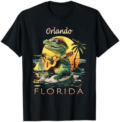 Orlando Florida Vacation Cute Alligator Sunset Souvenir T-Shirt, Size 2T Black