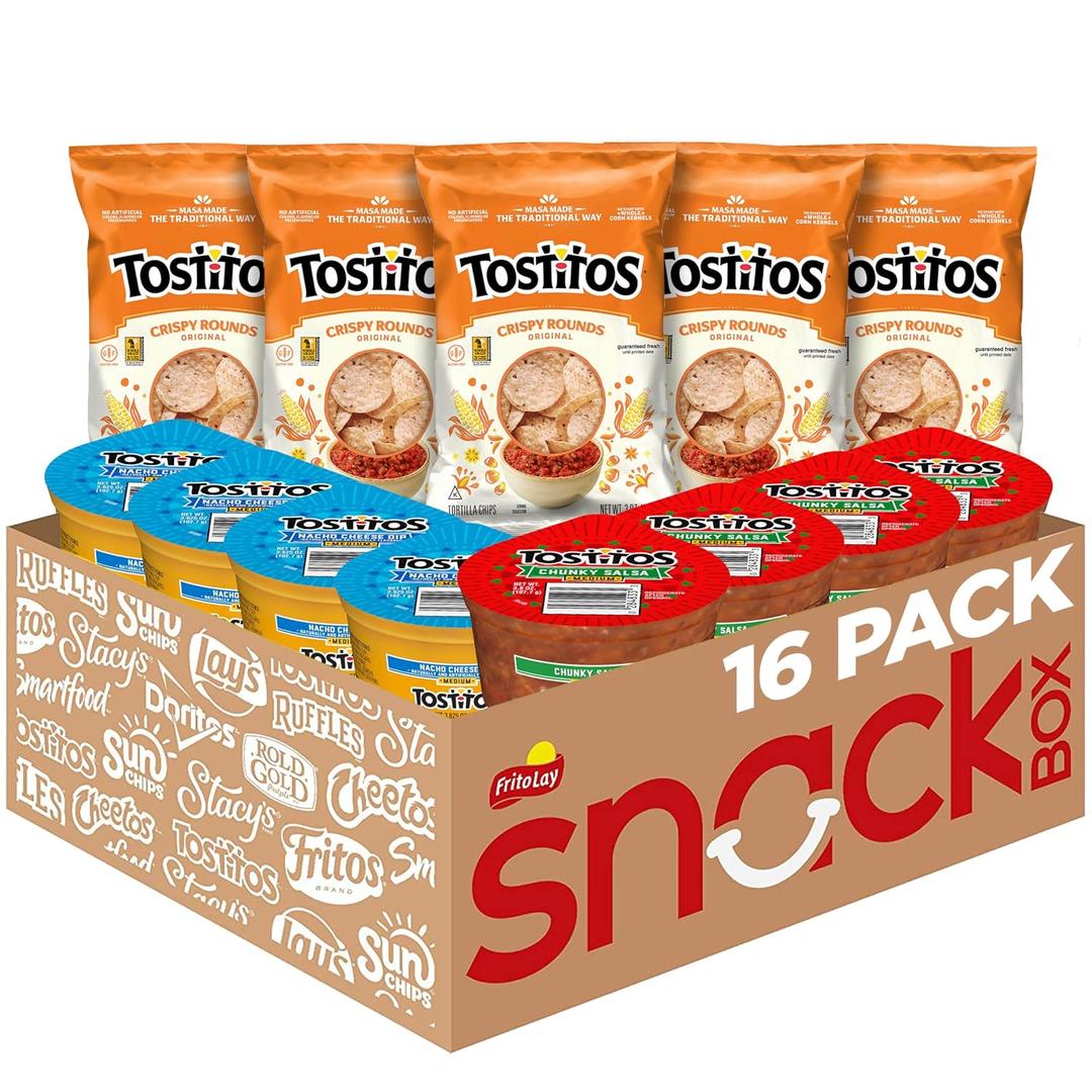 Tostitos Tortilla Chips Chip & Dip Pack, 3oz Tostitos Crispy Rounds & 3.8oz Medium Dip (EXP 07/14/26)
