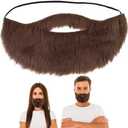  Fake Mustaches Funny Realistic Fake Beards Adjustable Costume Beard with Elastic Strap for Adults Halloween Costume Party Cosplay Facial Supplies 