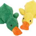 Duck-Shaped Dog Toys for Aggressive Chewers - Mellow Dog Calming Duck, 2025 Squeaky Crinkle Plush Chew Toy, Interactive Tug of War Toy to Keep Dogs Busy, Tough No-Stuffing for All Breeds