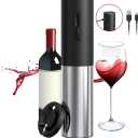 Electric Wine Opener Rechargeable, Automatic Wine Bottle Openers with Foil Cutter and USB Cable, Gift Wine Corkscrew for Home Kitchen Party Bar - Stainless Steel, One-Click Button
