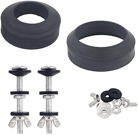 Universal Toilet Tank To Bowl Gasket,2 Kind Gasket and 2 Sets 5/16*3.15 inch Stainless Steel Heavy Duty Rustproof Bolt Hardware Kit,Fits Most 2-Inch and 3-Inch Flush Valve Opening 2-Piece Toilet Tanks