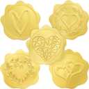 6 x Fancy Land Embossed Gold Foil Stickers Heart Envelope Seal Sticker for Wedding Invitations Bridal Shower Greeting Cards Wrapping Decoration Supplies 500Pcs