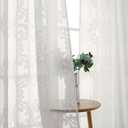 Aiyufeng Sheer Curtains - 84 Inch Long, Solid Blush, Elegant 3D Floral Clip Jacquard Light Filtering Semi-Sheer Curtains for Living Room & Girls Bedroom, 54Wx84L Inch, 2 Panels