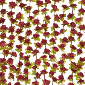 BLEUM CADE 12Pcs 98.4Ft Flowers Garland Artificial Rose Vines for Bedroom, Cute Fake Hanging Flower Vines Floral Garland Decorations for Wedding Party Wall Room Decor Aesthetic (Burgundy Red)